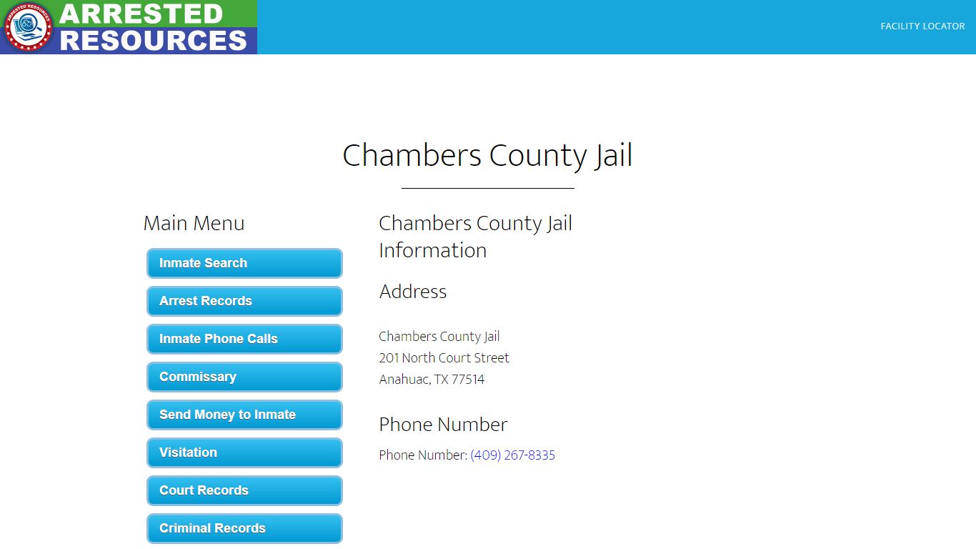 Chambers County Jail - Inmate Search - Anahuac, TX