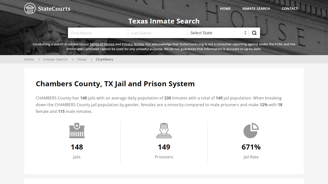 Chambers County, TX Inmate Search - StateCourts
