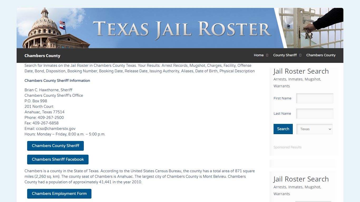 Chambers County | Jail Roster Search