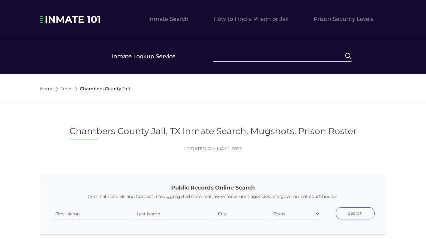 Chambers County Jail, TX Inmate Search, Mugshots, Prison ...